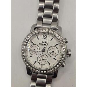 Coach Ladies Legacy Sport Silver Chronograph Watch